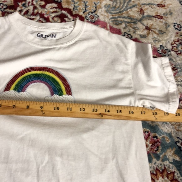 Gildan rainbow white t shirt . Small size- s/p/ ch. - Picture 9 of 10